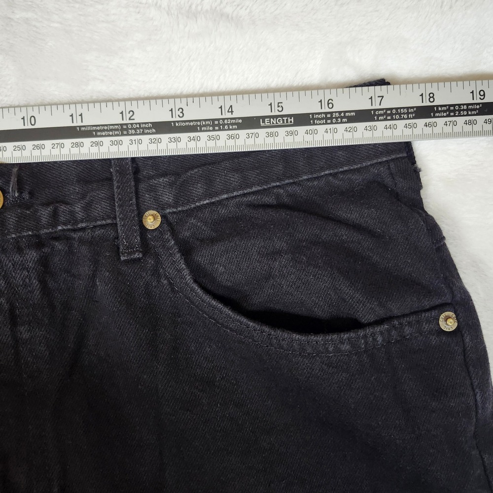 Chic Tapered Jeans Womens 33 Black Excellent Vintage High Waisted Denim - Picture 4 of 12